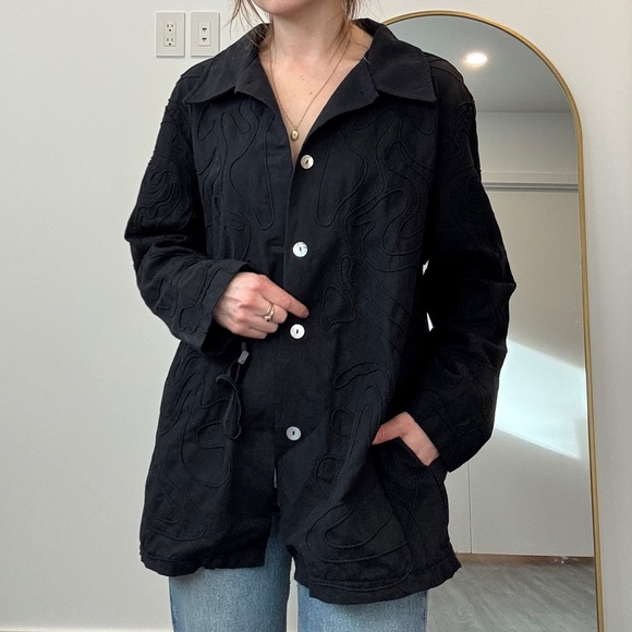 Linen Blend Textured Button-Up or Jacket m- L - Picture 17 of 17